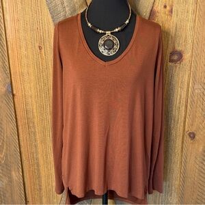 Women's Rust Long Sleeve Top by Red